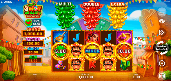 3 Super Hot Chillies en 1xSlots