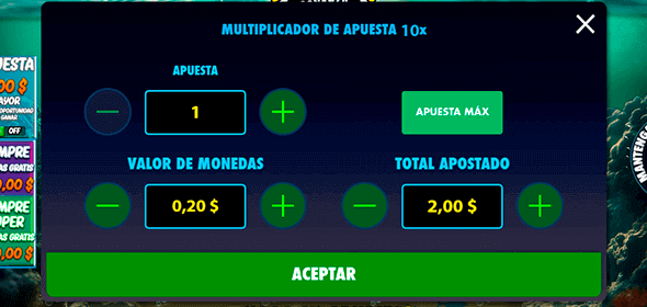 Configurar el monto de apuesta por tirada Configurar el monto de apuesta por tirada