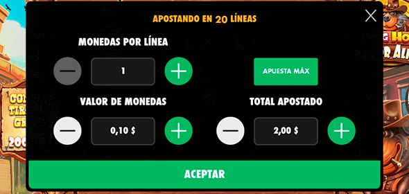 Seleccionar el monto de apuesta Seleccionar el monto de apuesta